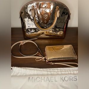 Michael Kors Rose gold Emmy done satchel